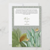 ヴィンテージクジャックフェザー熱帯緑結婚園 サンキューカード (裏面)