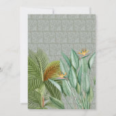 ヴィンテージクジャックフェザー熱帯緑結婚園 セーブザデート (裏面)