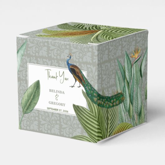 ヴィンテージクジャックフェザー熱帯緑結婚園 フェイバーボックス (正面サイド)