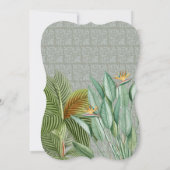 ヴィンテージクジャックフェザー熱帯緑結婚園 招待状 (裏面)