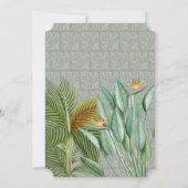 ヴィンテージクジャックフェザー熱帯緑結婚園 招待状 (裏面)