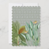 ヴィンテージクジャックフェザー熱帯緑結婚園 招待状 (裏面)