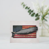 ヴィンテージクジラと米国国旗の鯨永遠に愛国的 ポストカード (スタンド正面)