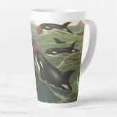 ヴィンテージクジラまたはオラカス、海洋哺乳類 カフェラテマグ (右アングル)