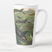 ヴィンテージクジラまたはオラカス、海洋哺乳類 カフェラテマグ (右)