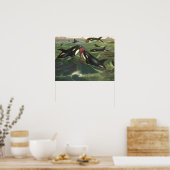 ヴィンテージクジラまたはオラカス、海洋哺乳類 ポスター (キッチン)