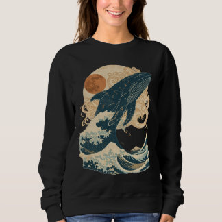 ヴィンテージクジラ海洋波Tシャツ スウェットシャツ