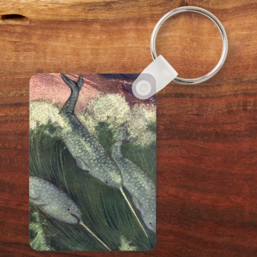 ヴィンテージクジラ、海洋生物海動物 キーホルダー (裏面)