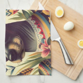 ヴィンテージクソロイツクイントルイラストレーション キッチンタオル (四つ折り)