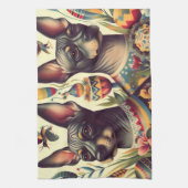 ヴィンテージクソロイツクイントルイラストレーション キッチンタオル (縦)