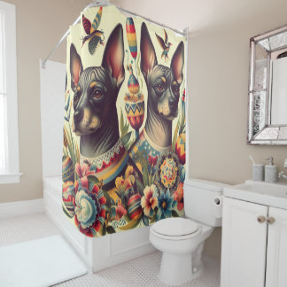 ヴィンテージクソロイツクイントルイラストレーション シャワーカーテン