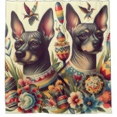 ヴィンテージクソロイツクイントルイラストレーション シャワーカーテン (正面)