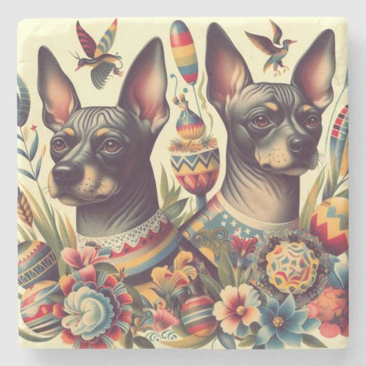 ヴィンテージクソロイツクイントルイラストレーション ストーンコースター (正面)