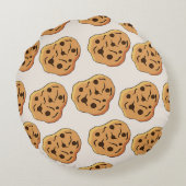 ヴィンテージクッキーのシームレスなパターン。手描きのイラス ラウンドクッション (裏面)
