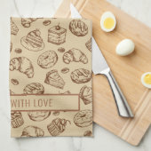ヴィンテージクッキーのパターパーソナライズされたン名キッチン キッチンタオル (四つ折り)