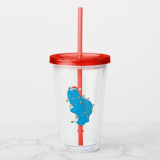 ヴィンテージクッキーモンスタークリスマスライト アクリルタンブラー (正面)