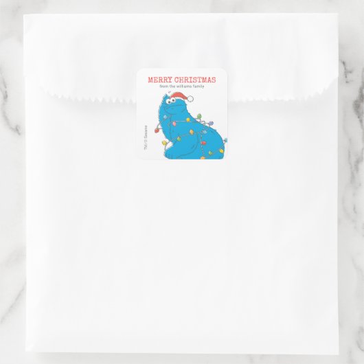 ヴィンテージクッキーモンスタークリスマスライト  スクエアシール (バッグ)