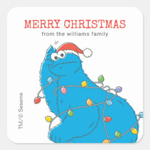 ヴィンテージクッキーモンスタークリスマスライト スクエアシール