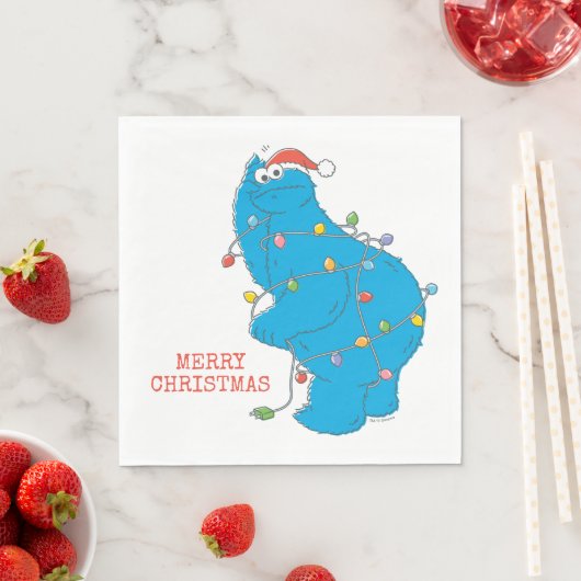 ヴィンテージクッキーモンスタークリスマスライト スタンダードランチョンナプキン (インサイチュ)