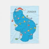 ヴィンテージクッキーモンスタークリスマスライト フリースブランケット (正面)