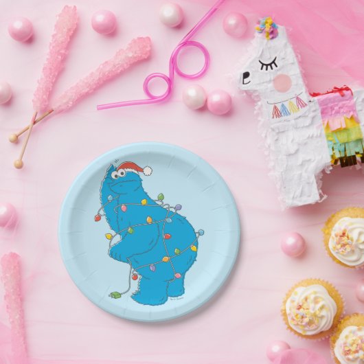 ヴィンテージクッキーモンスタークリスマスライト ペーパープレート (パーティー)