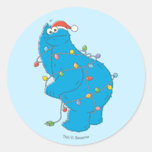 ヴィンテージクッキーモンスタークリスマスライト ラウンドシール