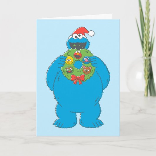 ヴィンテージクッキーモンスタークリスマスリース カード (正面)