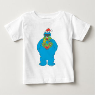 ヴィンテージクッキーモンスタークリスマスリース ベビーTシャツ