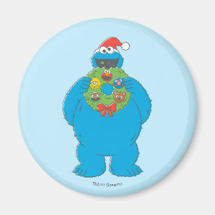 ヴィンテージクッキーモンスタークリスマスリース マグネット