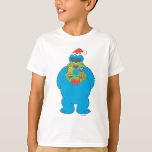 ヴィンテージクッキーモンスタークリスマスリース Tシャツ