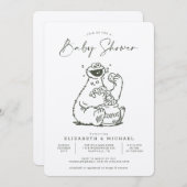 ヴィンテージクッキーモンスターベビーシャワー招待状 招待状 (正面/裏面)