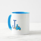 ヴィンテージクッキーモンスタ食べーのクッキーモノグラムJ マグカップ (正面左)