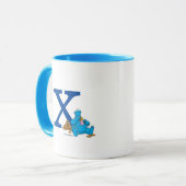 ヴィンテージクッキーモンスタ食べーのクッキーモノグラムX マグカップ (正面左)