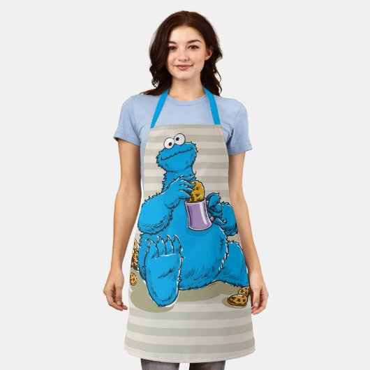 ヴィンテージクッキーモ食べ物ンスタークッキー エプロン (着用した状態)