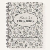 ヴィンテージクックブック名パーソナライズされたレシピ仕訳帳 ノートブック (正面)