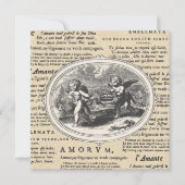 ヴィンテージクピッド・イン・ラブ結婚・ロマンチック婚約 招待状 (正面)