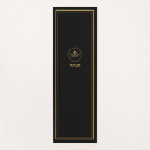 ヴィンテージクフランスのラウン金ゴールドパーソナライズされたブラック ヨガマット (正面)