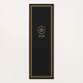 ヴィンテージクフランスのラウン金ゴールドパーソナライズされたブラック ヨガマット (裏面)