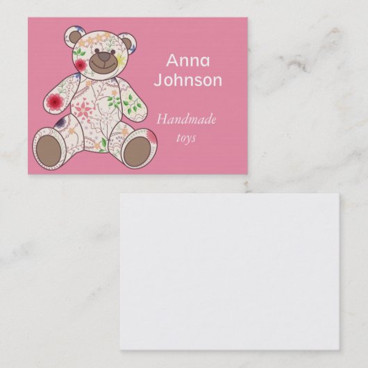 ヴィンテージクマ玩具付き名刺 名刺 (正面/裏面)