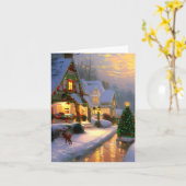 ヴィンテージクライストマ空白のスタイムホリディグリーティング カード (黄色い花)