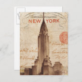 ヴィンテージクライスラー建物イン・ニューヨーク ポストカード (正面/裏面)