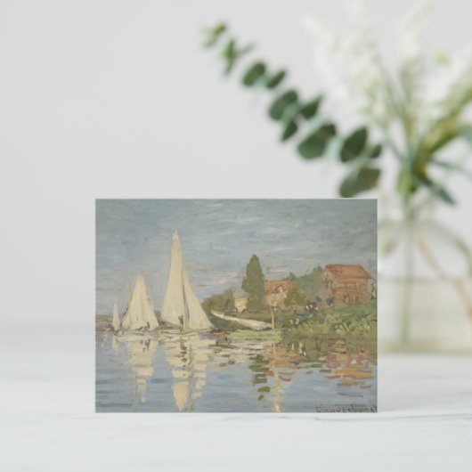 ヴィンテージクラウドモネレガタスアットアルジェントゥイル ポストカード (スタンド正面)