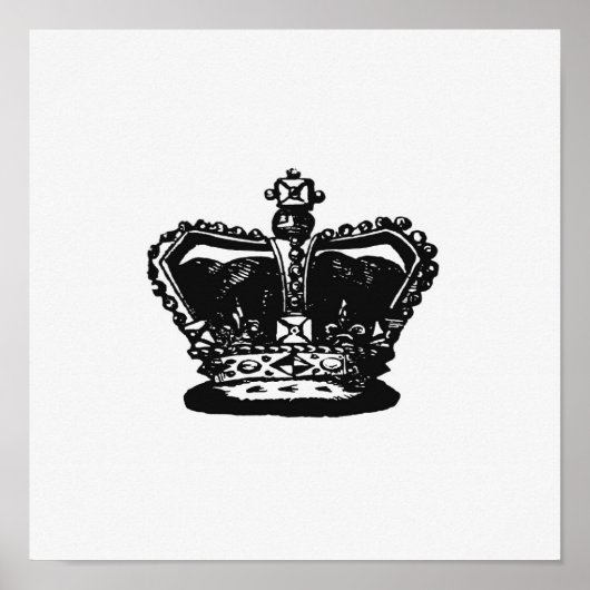 ヴィンテージクラウンイラストレーション ポスター (正面)
