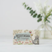 ヴィンテージクラウンティーポット果実花手ブレンド茶 名刺 (スタンド正面)