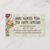 ヴィンテージクラウンティーポット果実花手ブレンド茶 名刺 (裏面)