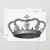 ヴィンテージクラウンブラックとホワイト ポストカード (正面/裏面)