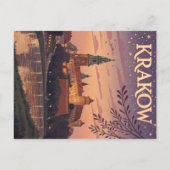 ヴィンテージクラクフワウエルキャッスルトワイライト ポストカード (正面)