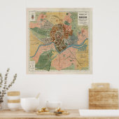ヴィンテージクラクフ・ポーランドの地図(1916年) ポスター (キッチン)