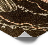 ヴィンテージクラゲアンティークゼリー魚イラストレーション ポスター (角)