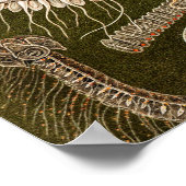 ヴィンテージクラゲアンティークゼリー魚イラストレーション ポスター (角)